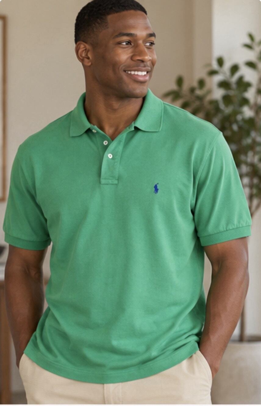 Polo Ralph Lauren Polo Shirt Men’s XXL Green Short Sleeve Blue Pony Cotton